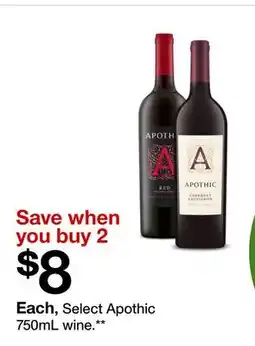 Target Apothic 750mL wine offer