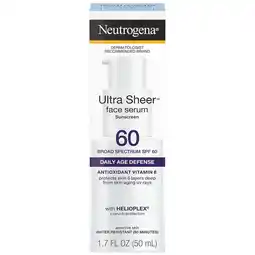 Walgreens Ultra Sheer Moisturizing Serum, Vitamin E, SPF 60 offer