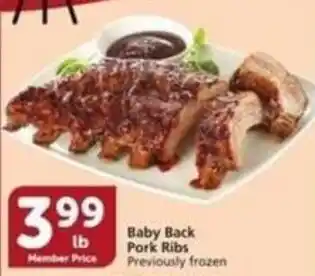 Albertsons Baby Back Pork Ribs offer