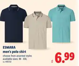 Lidl ESMARA men's polo shirt offer