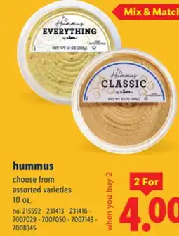 Lidl Hummus offer