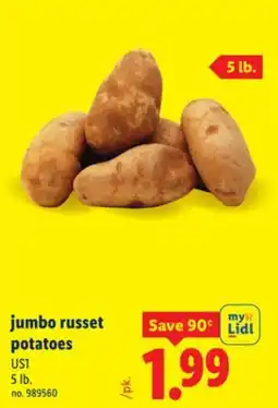 Lidl jumbo russet potatoes offer