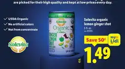 Lidl Solevita organic lemon ginger shot offer