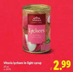 Lidl Vitasia lychees in light syrup offer
