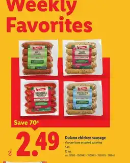 Lidl Dulano chicken sausage offer