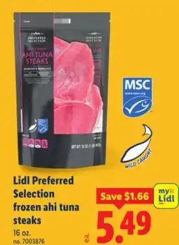 Lidl Lidl Preferred Selection frozen ahi tuna steaks offer