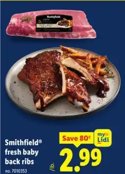 Lidl Smithfield fresh baby back ribs offer