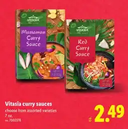 Lidl Vitasia curry sauces offer
