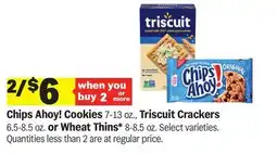 Meijer Chips Ahoy! Cookies 7-13 oz., Triscuit Crackers 6.5-8.5 oz. or Wheat Thins* 8-8.5 oz offer