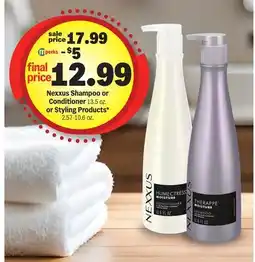 Meijer Nexxus Shampoo or Conditioner 13.5 oz. or Styling Products* 2.57-10.6 oz offer