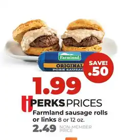 Hy-Vee Farmland sausage rolls or links offer