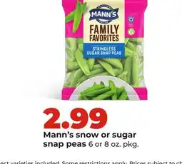 Hy-Vee Mann's snow or sugar snap peas offer