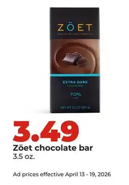 Hy-Vee Zöet chocolate bar offer