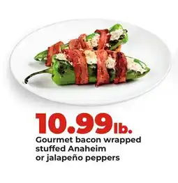 Hy-Vee Gourmet bacon wrapped stuffed Anaheim or jalapeño peppers offer