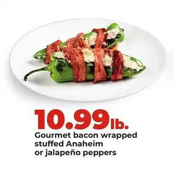 Hy-Vee Gourmet bacon wrapped stuffed Anaheim or jalapeño peppers offer