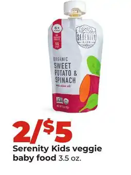 Hy-Vee Serenity Kids veggie baby food offer