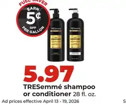 Hy-Vee Tresemme Shampoo and Conditioner offer