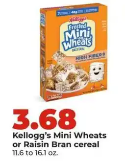 Hy-Vee Kellogg’s Mini Wheats or Raisin Bran cereal offer