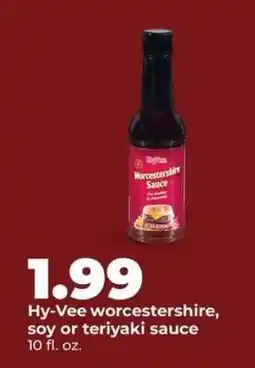 Hy-Vee Hy-Vee Worcestershire, Soy or Teriyaki Sauce offer
