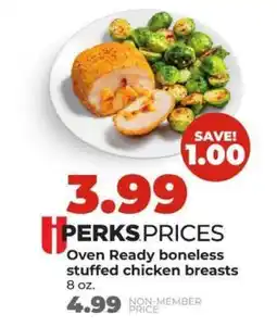 Hy-Vee Oven Ready boneless stuffed chicken breasts offer