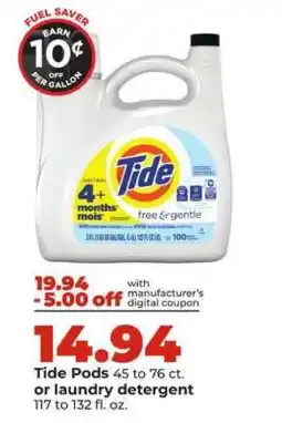Hy-Vee Tide Pods or Laundry Detergent offer