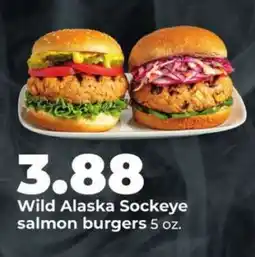 Hy-Vee Wild Alaska Sockeye salmon burgers offer