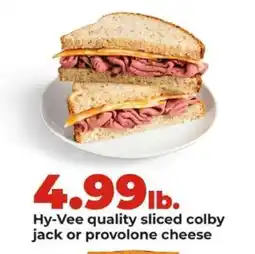 Hy-Vee Hy-Vee quality sliced colby jack or provolone cheese offer