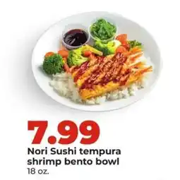 Hy-Vee Nori Sushi tempura shrimp bento bowl offer
