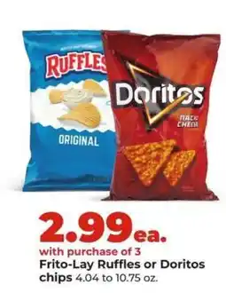 Hy-Vee Frito-Lay Ruffles or Doritos chips offer