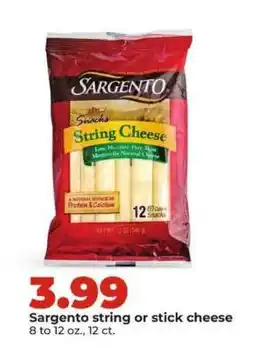 Hy-Vee Sargento String or Stick Cheese offer