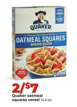Hy-Vee Quaker Oatmeal Squares Cereal offer