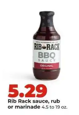 Hy-Vee Rib Rack sauce, rub or marinade offer