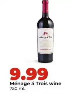 Hy-Vee Ménage á Trois wine offer
