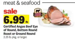 Meijer Certified Angus Beef Eye of Round, Bottom Round Roast or Ground Round offer