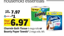 Meijer Charmin Bath Tissue or Bounty Paper Towels offer