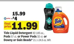 Meijer Tide Liquid Detergent or Pods or Power Pods or Downy or Gain Beads offer
