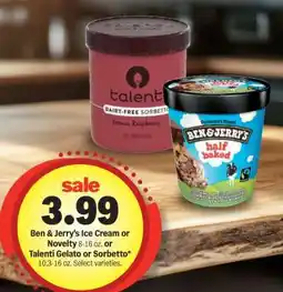 Meijer Ben & Jerry’s Ice Cream or Novelty or Talenti Gelato or Sorbetto offer