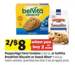 Meijer Pepperidge Farm Cookies or belVita Breakfast Biscuits or Snack Bites offer
