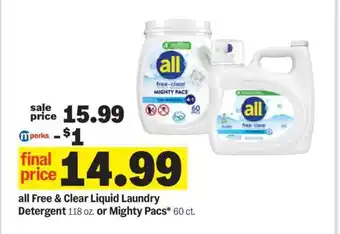 Meijer all Free & Clear Liquid Laundry Detergent offer