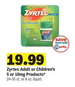 Meijer Zyrtec Adult or Children’s 5 or 10mg Products offer