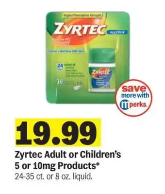 Meijer Zyrtec Adult or Children’s 5 or 10mg Products offer
