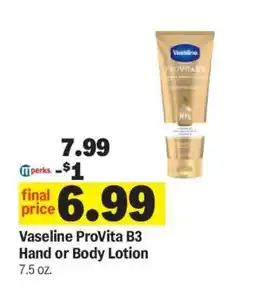 Meijer Vaseline ProVita B3 Hand or Body Lotion offer