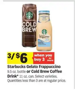 Meijer Starbucks Gelato Frappuccino or Cold Brew Coffee Drink offer