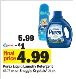 Meijer Purex Liquid Laundry Detergent or Snuggle Crystals offer