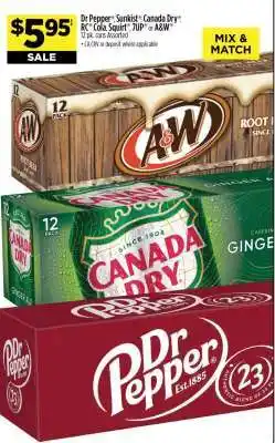 Dollar General Dr Pepper, Sunkist, Canada Dry, RC Cola, Squirt, 7UP, or A&W offer