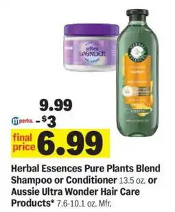 Meijer Herbal Essences Pure Plants Blend Shampoo or Conditioner or Aussie Ultra Wonder Hair Care Products offer