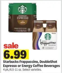 Meijer Starbucks Frappuccino, DoubleShot Espresso or Energy Coffee Beverages offer
