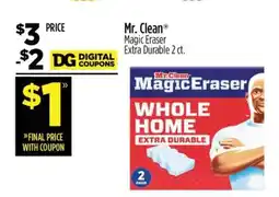 Dollar General Mr. Clean Magic Eraser Extra Durable 2 ct offer