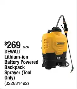 The Home Depot DEWALT Lithium-ion Battery Powered Backpack Sprayer (Tool Only) offer