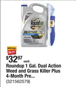 The Home Depot Roundup 1 Gal. Dual Action Weed and Grass Killer Plus 4-Month Preventer with Sure Shot Wand offer